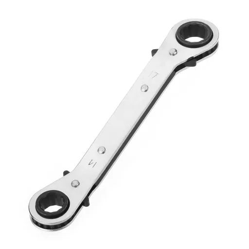 Reversible Ratcheting Wrench, Double Box End Ratcheting Wrench, 14mm x 17mm Ratcheting Wrench, Chrome Vanadium Steel, 1 Pcs