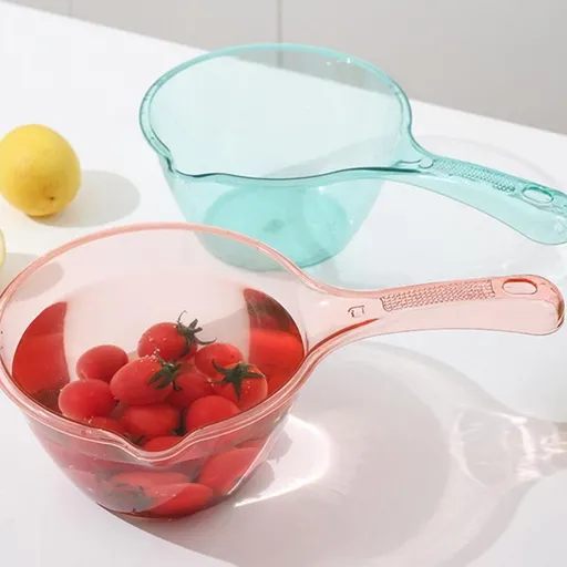 3- Bailer Scoop Set for Bath and Kitchen Use, Spoon-Shaped, Available in Green, Red, and Grey