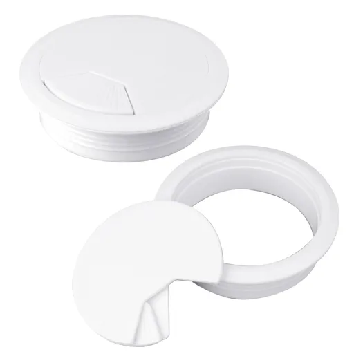 2 PCS 80mm Cable Grommets White Desk Grommet Cord Cable Table Grommet Desk Wire Hole Plug Cover for Cables and Cords Management