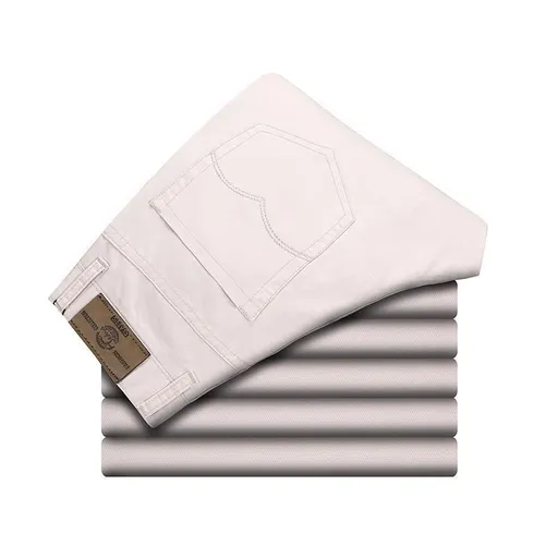 Tao Shang Pai Mens Cotton Chinos Straight Trousers White 34