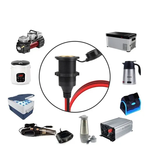 Lighter Socket Extension Cable with Perforated Terminal Direct Battery Type car Cigarette Lighter Adapter Heavy Duty Cable