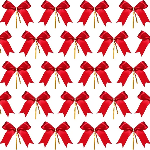 72 Pieces Christmas Red Bow Ribbon Mini Bow Tie 3'' Wreath Ribbon Bow Ornaments for Xmas Christmas Tree Garland Decoration