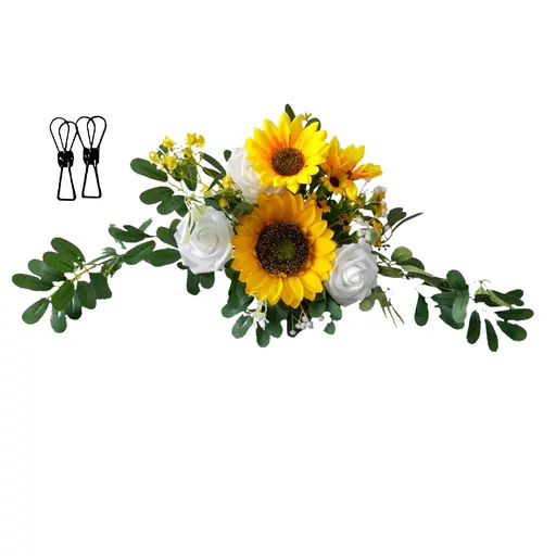 Wedding Sign Flower Decoration Silk Cloth 60x25cm Orange Red White Blue Yellow Light Yellow Champagne
