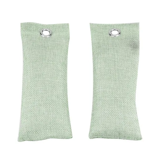 2Bags Bamboo Charcoal Home Car Air Purifier Activated Carbon Shoes Deodorant Bag(Light Green)