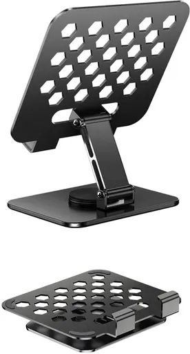 Universal tablet stand - Adjustable elasticity - Foldable at multiple angles (Black)