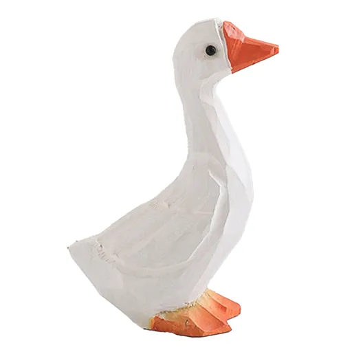 White Duck Ornaments Gypsum Lifelike Duck Figurine Decoration for Home Shooting Props