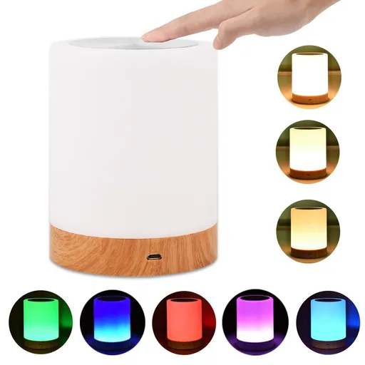 Nightlight, bedroom touch light, living room portable desk lamp, with rechargeable internal battery, dimmable