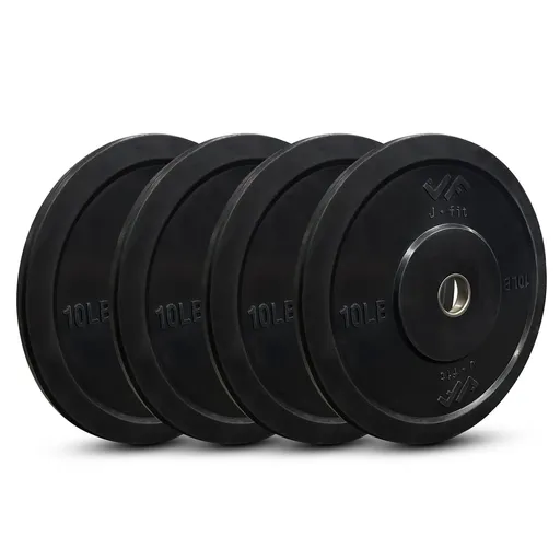 JFIT Black Olympic Bumper Plate 10LB 25LB 35LB 45LB — 10LB/4.5KG