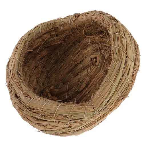 Brown Straw Woven Chicken Coop Nest for Backyard Egg Collection