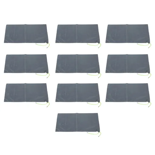 10PCS Sandless Sand Bags Drawstring Flood Water Barriers Polyester 9.8x19.7in Dam Bag for Basement Garage Anti Flood Grey