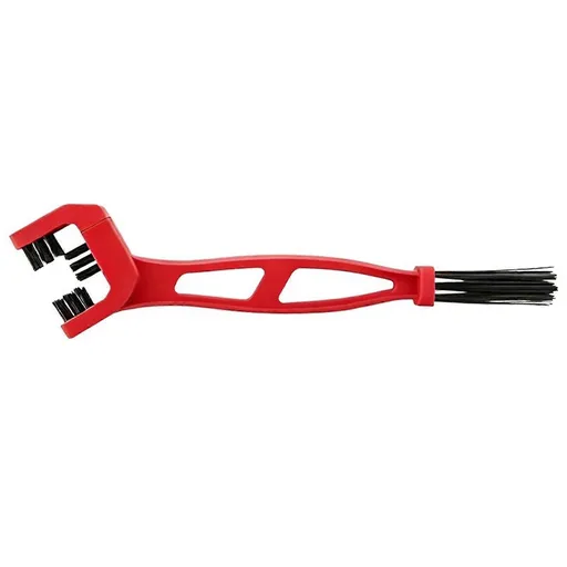 Bicycle Chain Cleaning Brush Bike & Motorcycle Chain Cleaner Brush Drivetrain Maintenance Tool Ergonomic Handle - Red