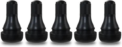 TR412 Rubber Snap-in Short Black Tire Valve Stem for Tubeless 0.453 Inch 11.5mm Rim Holes on Standard Vehicle Tires (5pcs/Bag)