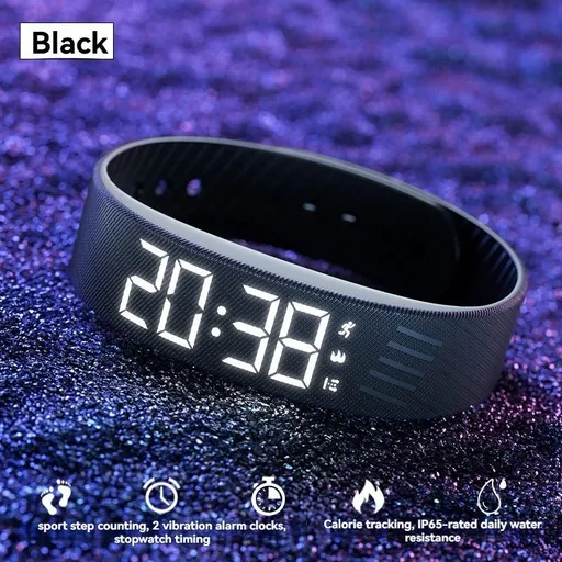 Women'S Watch Multifunctional Watch Alarm Watch Pedometer Watch Timer Watch - Black - Size 01