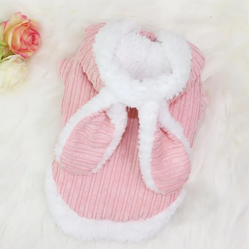 Pet Coat Rabbit Ear Cotton Qichong Small Dog Darling Rabbit Pink XS