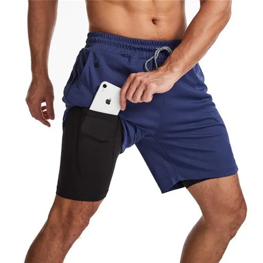 MUSCLE BURNING Men Running Shorts Quick Dry 5 Inch Navy XXL