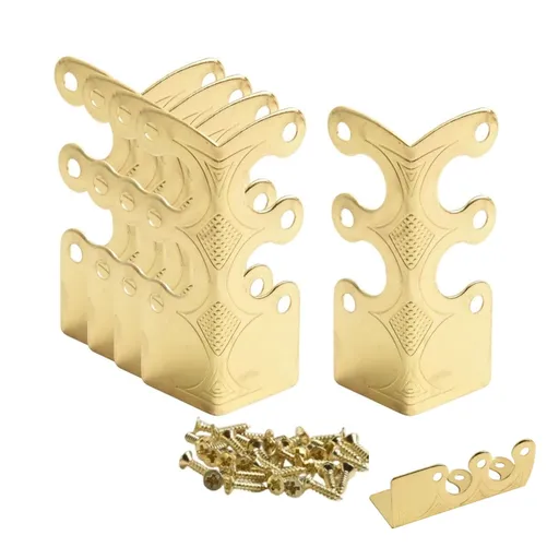 Gold Vintage Metal Corner Protectors,Durable Table Edge Cover for Home,1.9x1In Portable Board Corner Protectors for Table(Pack of 6) Gold