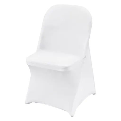 Stretch Spandex Folding Chair Covers, Universal Fitted Chair Cover, Removable Washable Protective Slipcovers, for Wedding, Holiday, Banquet, Party, Celebration, Dining (100PCS White)