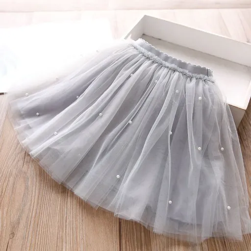 Girls Cotton Cake Skirt Princess Grey 150