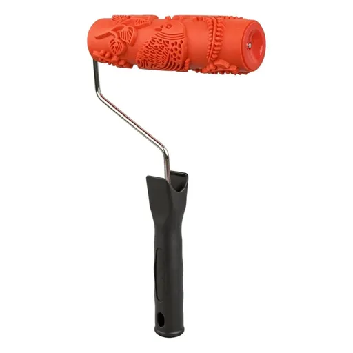 Pattern Paint Roller for Walls with Bird and Leaf Embossed Rubber, 7 Inch Handheld Texture Roller for Accent Walls and DIY Projects