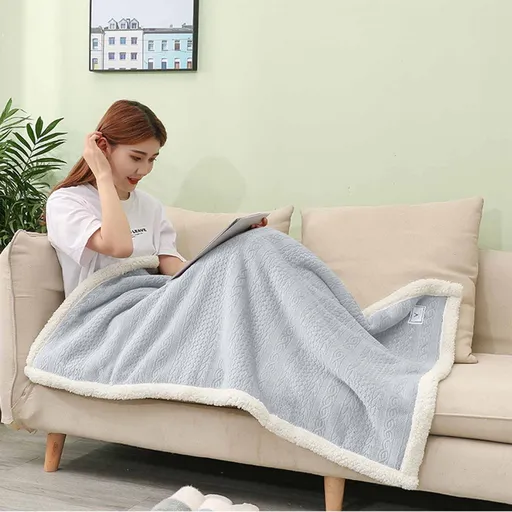 Double-Sided Wearable Blanket, Ultra Soft Flannel Shawl Blanket, Reversible Blanket for Women and Men, Throw Blanket for Home, Travel, Warm Present (31.5×47.2 Inch) 31.5×47.2 in Blue
