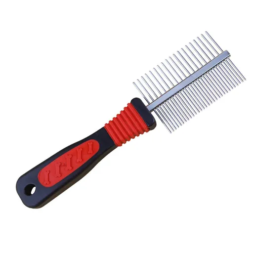 Metal Dog Combs for Grooming Shedding Dematting Stainless Wide Tooth for Long and Short Hair Deshedding Tools Greyhound