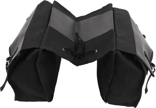 Double Bicycle Pannier Bags, Large Capacity Rear Carrier Bags with Zipper Pockets for Commuting and Mountain Biking, Black, 40 x 30 cm