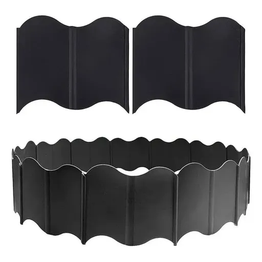 20PCS Garden Edging Fence Decorative Plastic Lawn Border Panels Landscaping - Black