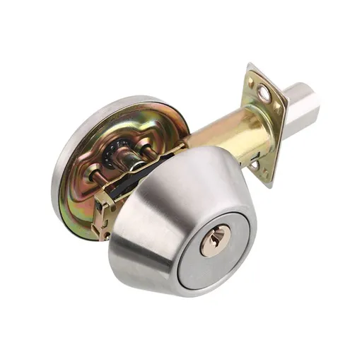 Door Knob with Lock Stainless Steel Front Door Lock Set Single Head Copper Lock Core 3-bar Locking Wear-resistant Interior Door