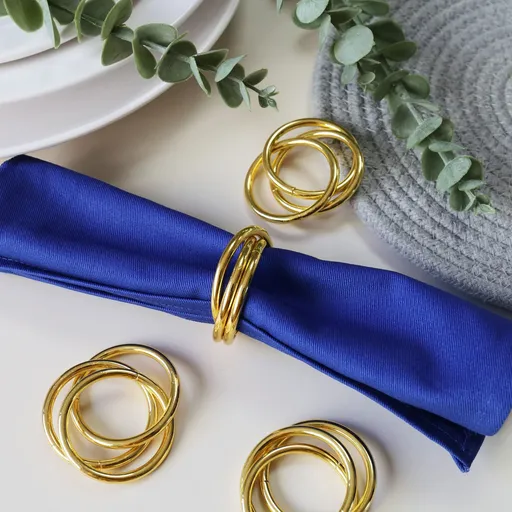 Napkin Rings Gold Plated Set of 8 Universal Size Elegant Table Decoration