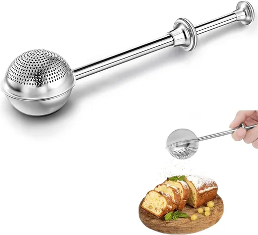 Powdered Sugar Shaker Duster Stainless Steel Dusting Wand Flour Sifter for Baking Flour Spices Baking Tools