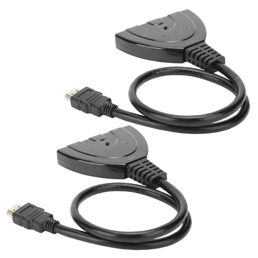2Pcs HDMI Splitter 3 Port 4Kx2K MultiFunctional Hub Box Switcher for LCD HD