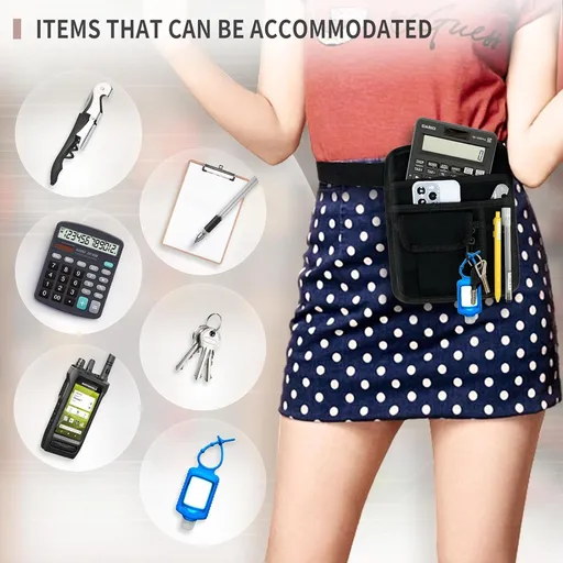 Server Pouch Bag Restaurant Waiter Waist Money Pouch Restaurant Apron Bag with Adjustable Belt 1pcs