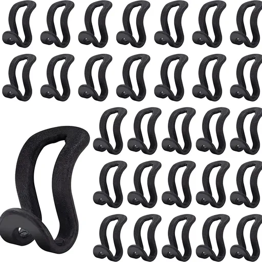 Velvet Hanger Connector Hooks for Closet Space Saving Cascading Hanger Organizer, Black, 20 Pack Hanger Connection Hook