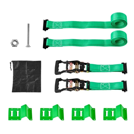 Wheel Chock Tie-Down Kit, Chock-Style Trailer Tie Down Strap, Car Tie Down Kit with Buckle, Break Strength 1986.73 kg & Working Load 662 kg Motorcycle Tie-Down System for ATVs, UTVs & Trailers