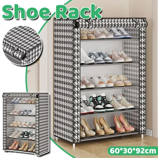 1-Piece Covered Multi-Tier Shoe Storage Rack