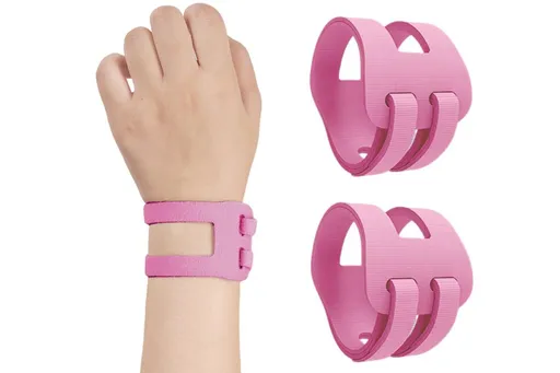 2PCS Ulnar Wrist Support Brace Adjustable for Sports Yoga Fitness - Pink