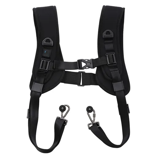 Dual Camera Shoulder Harness Quick Release Double Camera Tether Strap Soft Pad Decompression Strap Belt With 1/4 inch Screw for DSLR SLR Cameras