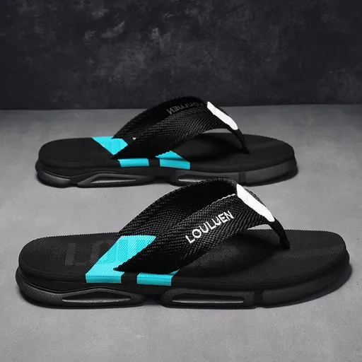 Men's Flip Flops: 4 Colors, EVA-PVC Blend, Comfort & Style for Summer Beach & Daily Wear(Black-green-40)