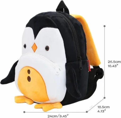 Toddler Backpack for Boys and Girls, Cute Soft Plush Animal Cartoon Mini Backpack Little For Kids 1-6 Years (Penguin)