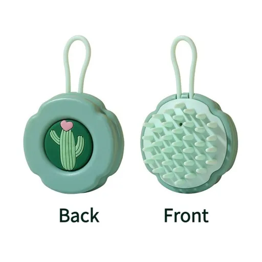 Silicone Shampoo Brush, Wet & Dry Scalp Massage Comb, Cleaning Itch Relief Hair Washing Brush—Green