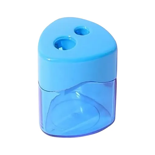 Double Hole Oval Pencil Sharpener with Transparent Cover,Carbon Steel Blades for Safe Sharpening,Leak-Proof Shavings Container,Portable Design for niñas,estudiantes,and Office Use