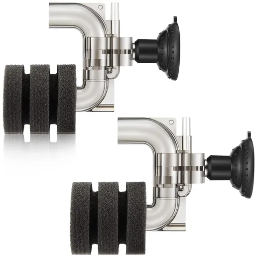 2 Pieces Mini Aquarium Single Sponge Filter Submersible Foam Quiet for Small Fish Tank 0.5-5 Gallon Fixed Freshwater Salt Water -