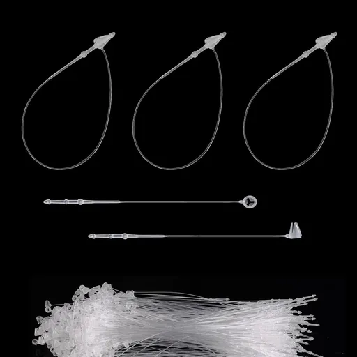 1000Pcs Hang Prices Tag Fasteners, 5 Inch Snap Lock Pins Plastic Tags for Clothing Mark Shoe Bag Jewelry Security Loop Fasteners Retail Store Supplies (Clear)