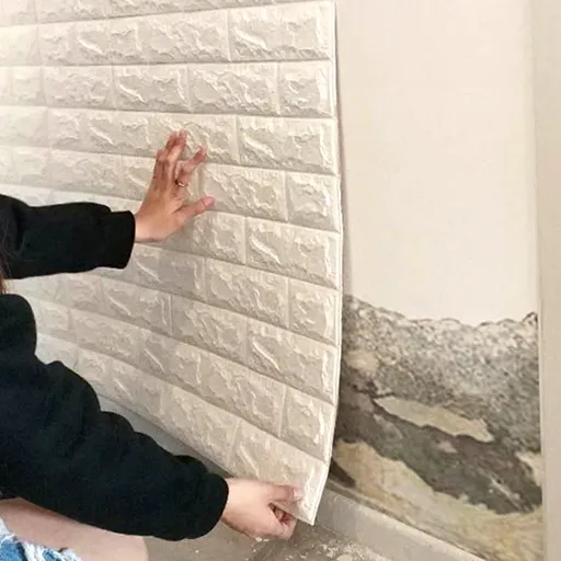 White Thickened Peel and Stick Brick Wallpaper for Noise Insulation Walls