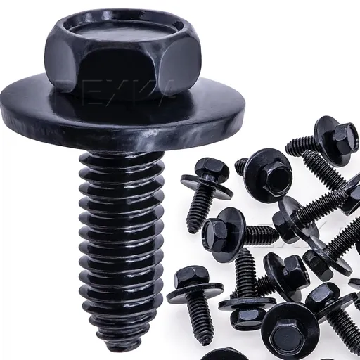 Rexka 15pcs 5/16"-18 x 7/8" Indented Hex Head Sems Body Bolts Screw for GM Chevy GMC Trucks 12337916 3846202 Fender Pickup Box Radiator Air Intake Exhaust Seat Interior Exterior Trim Panel Engine