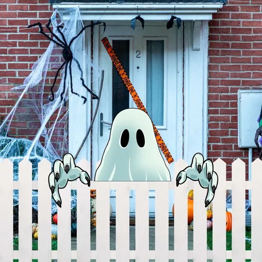 3 Pieces Halloween Fence Peeker Decoration, Scary Peeper Outdoor Decoration, Halloween Garden Yard Decor, Ideal for Home Patio Holiday Party Lawn Garden, Fence Pathway Decorations, Ghost
