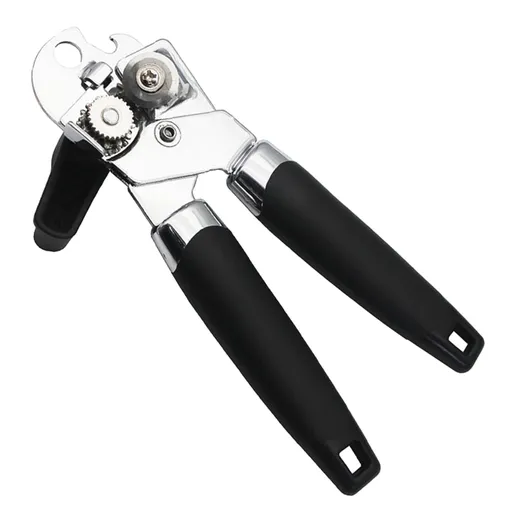 Black Soft Grip Handle Bottle Cap Opener, 3 in 1 Can Bottle Opener, Multifunctional Beer Opener with an Ergonomic Handle