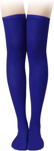 1 Pair Thigh High Socks, Cotton Soft Knee High Long Stockings Leg Warmers for Women Girls Christmas Cosplay (Royal Blue), 23.6inch