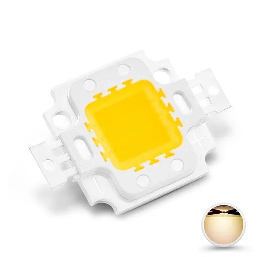 High Power Led Chip 10W Warm White (3000K - 3500K / Input 900mA / DC 9V - 11V / 10 Watt) Super Bright Intensity SMD COB Light