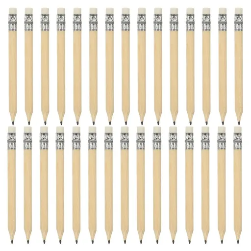Compact Beige Wooden Golf Pencils for Office and School 30Pcs